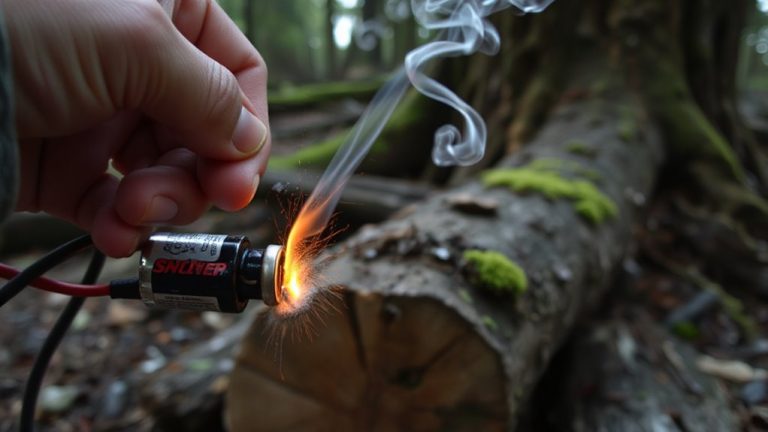 9 volt battery steel pad fire start