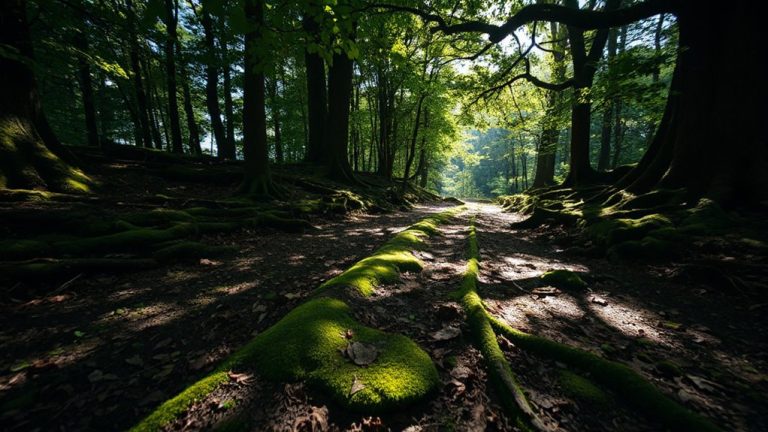 ancient human trails beneath forest