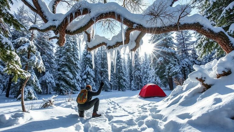 avoid ice laden overhanging branches