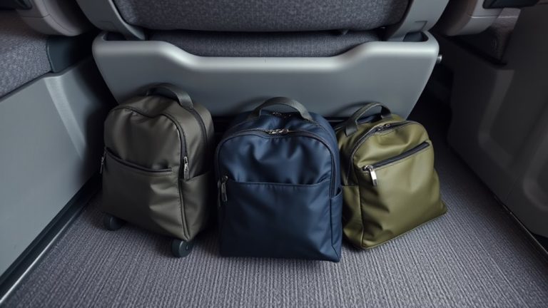 backpacks under airplane seat