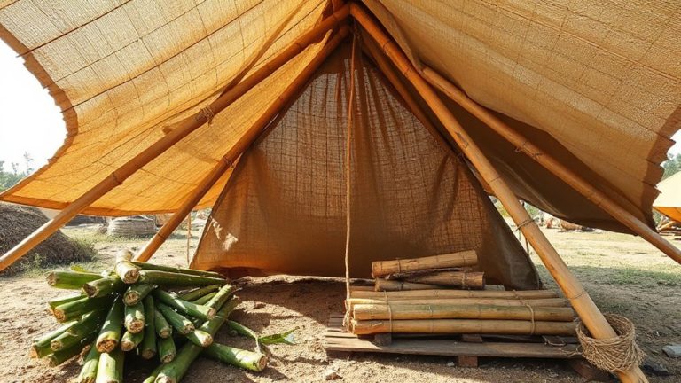 bamboo raised bed shelter
