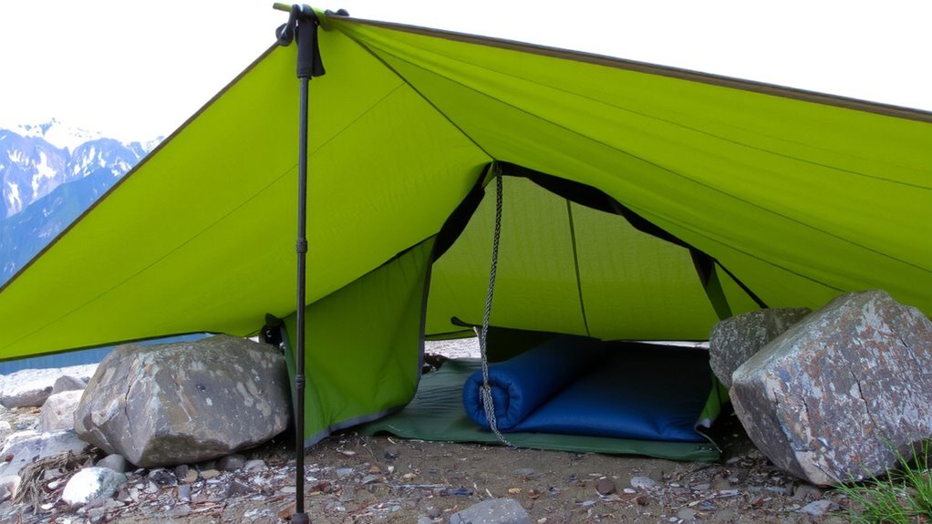 burrito style tarp shelter