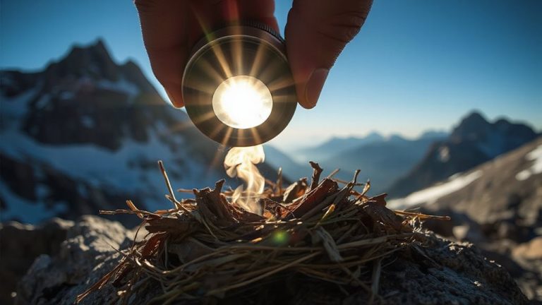 camera lens ignites alpine fire