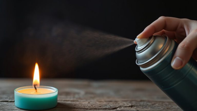 candle and hair spray flame