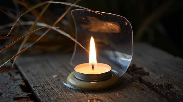 candle and rubber cement