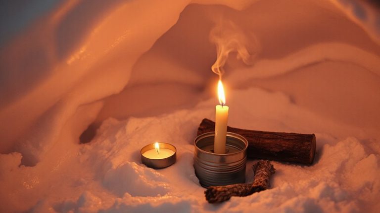 candle flame prolongs shelter warmth