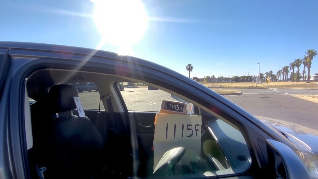 car heats rapidly in sunlight