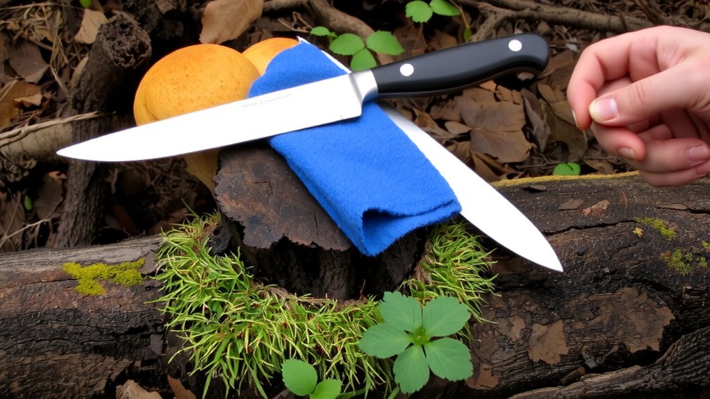 clean knife after each species
