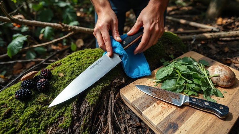 clean knives between uses