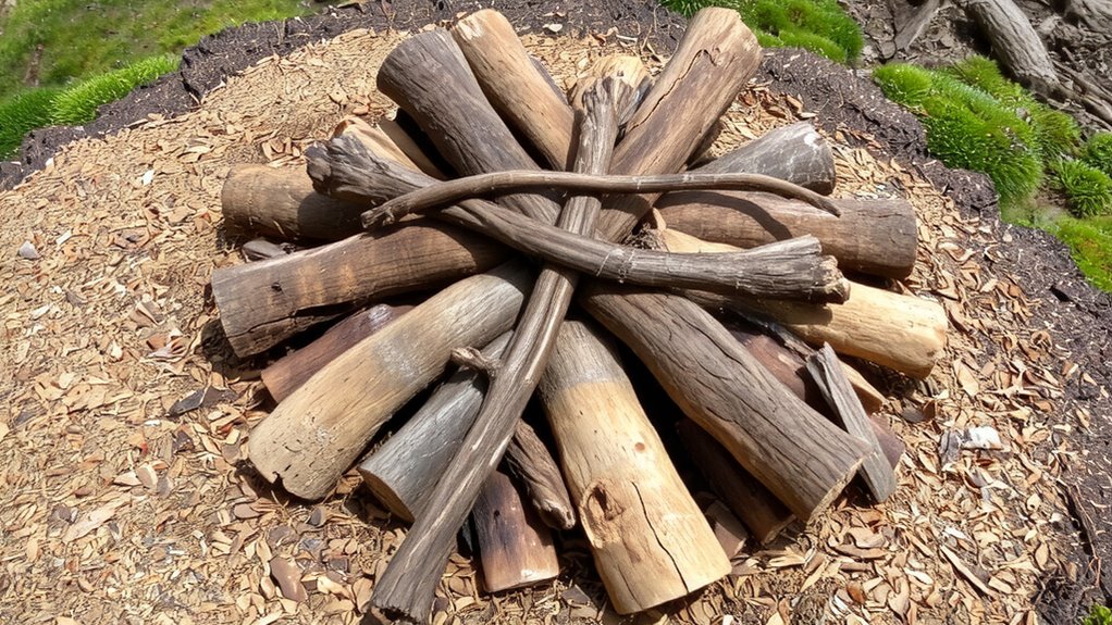 crossed twig fire lay