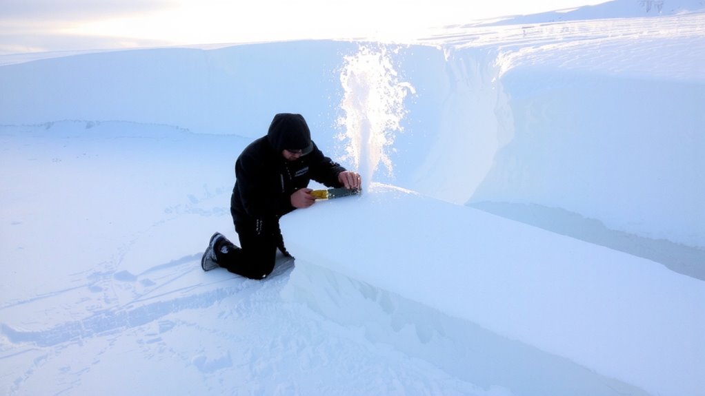 cut firm snow blocks