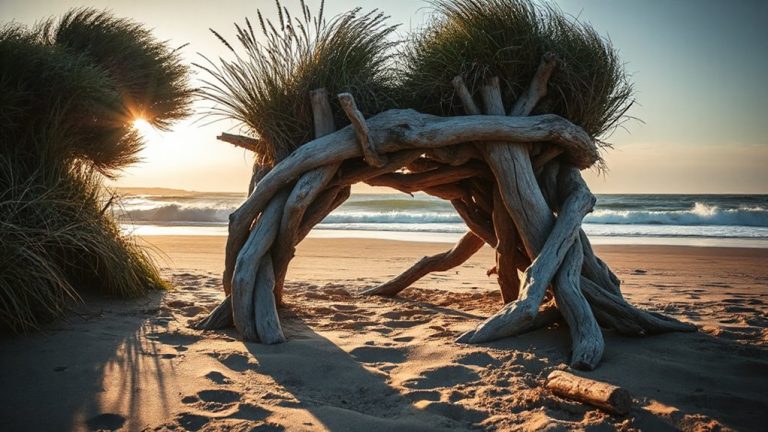 driftwood beach windbreak shelter