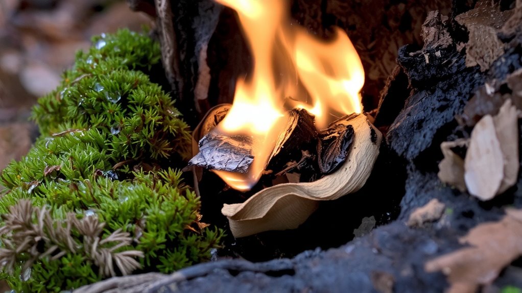 dry bark burns wet