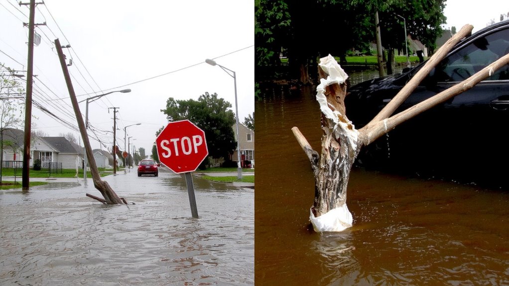 electrified floodwater danger ahead