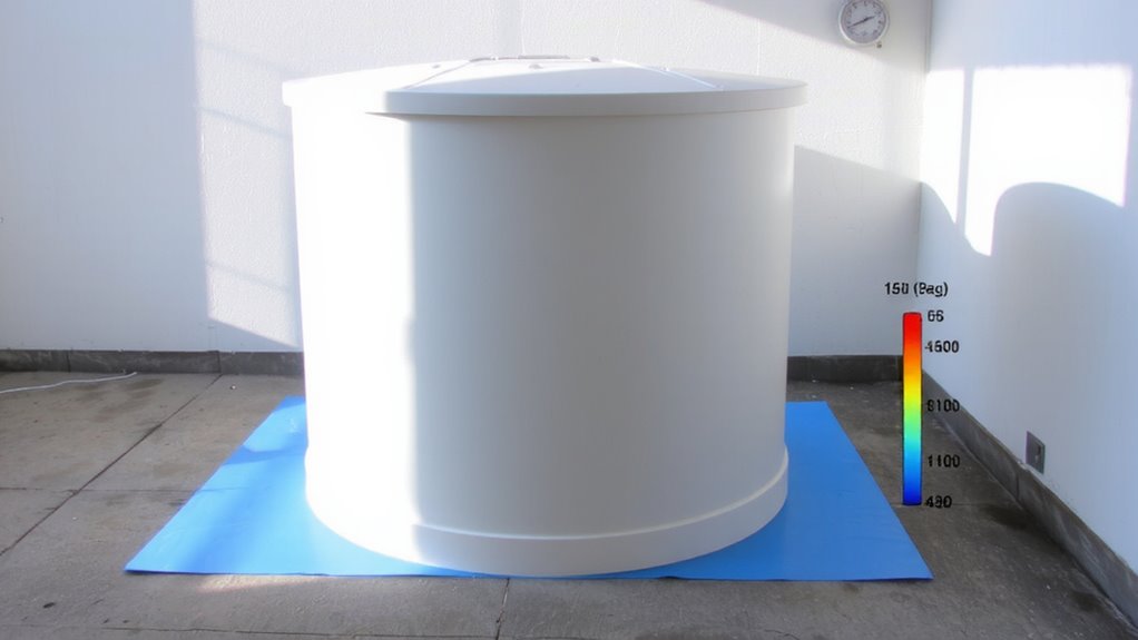 elevate tanks on insulated pads