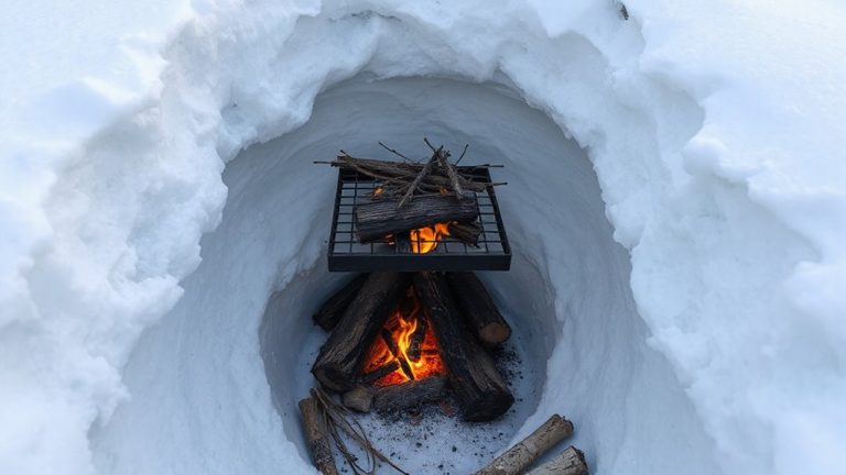 elevated grate snow trench fire
