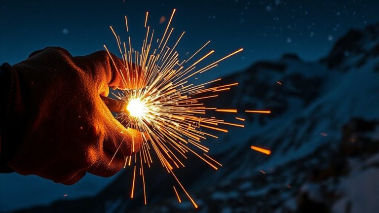 ferrocerium sparks in wind