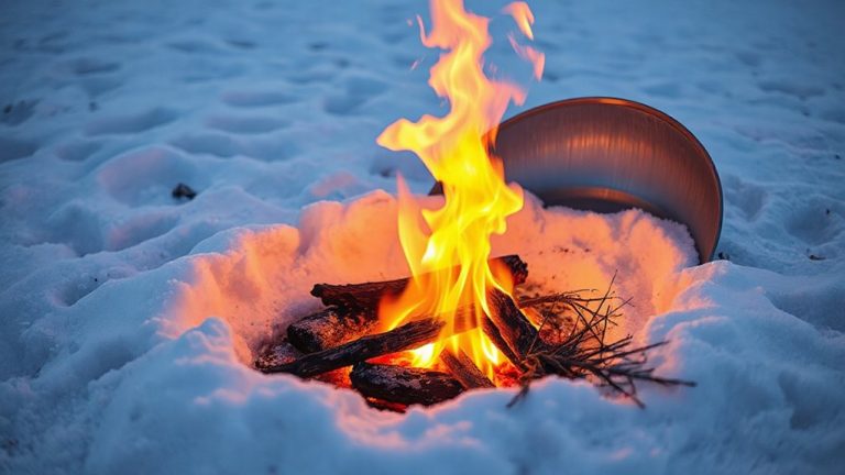 fire brick shelter in snow