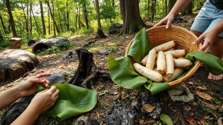 fire free wild tubers cooking