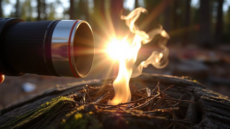 fire from telescope lens