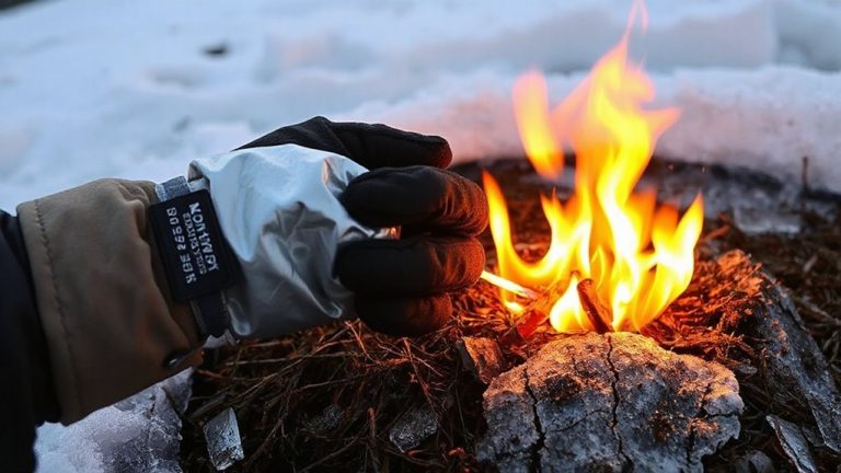 fire ignition with hand warmer and alcohol swab