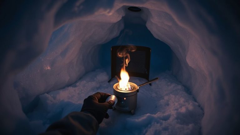 fire in snow cave