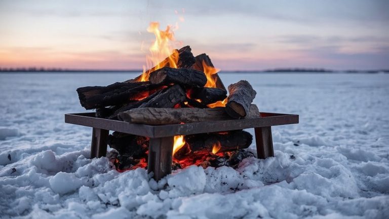 fire on frozen ground