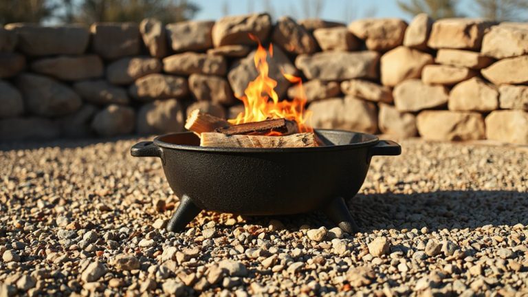 fire pan on gravel