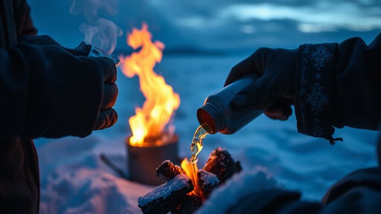 fire with hand warmer