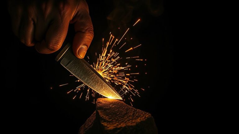 flint knife spark fire