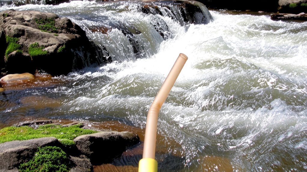 flowing water prevents clogging