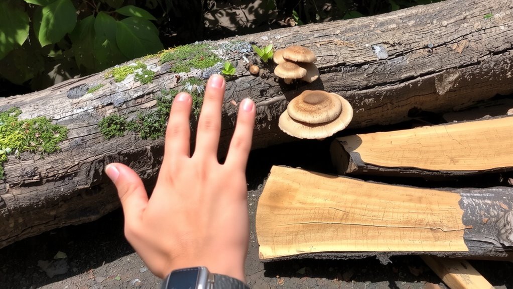 fresh dead oak logs