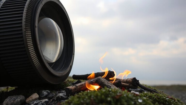 fresnel lens ignites fire