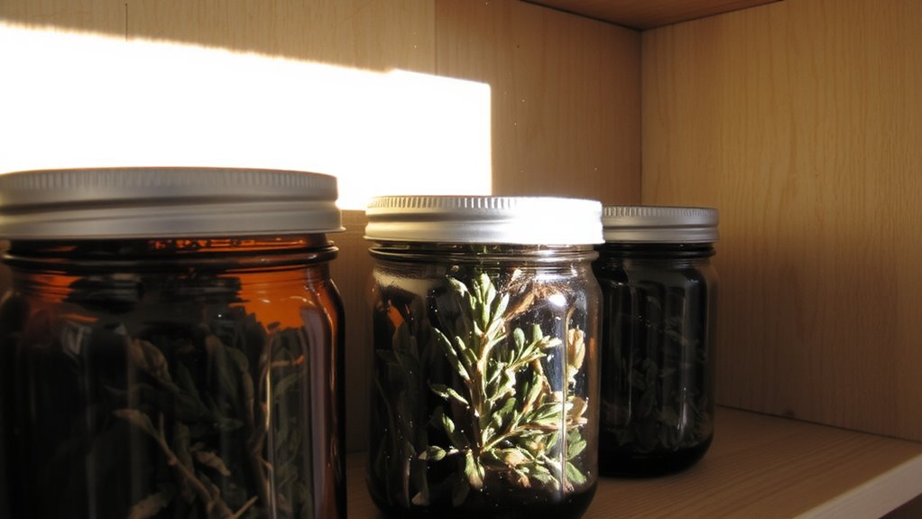 glass seals preserve herbs