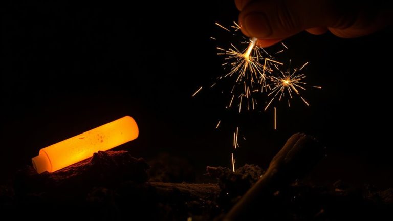 glow stick ignites steel wool