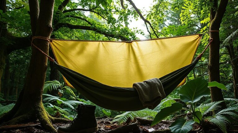 hammock shelter under rain tarp