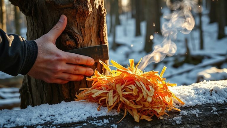 harvest cedar shavings winter