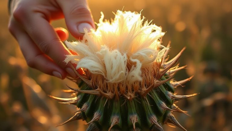 harvest dry thistle fluff