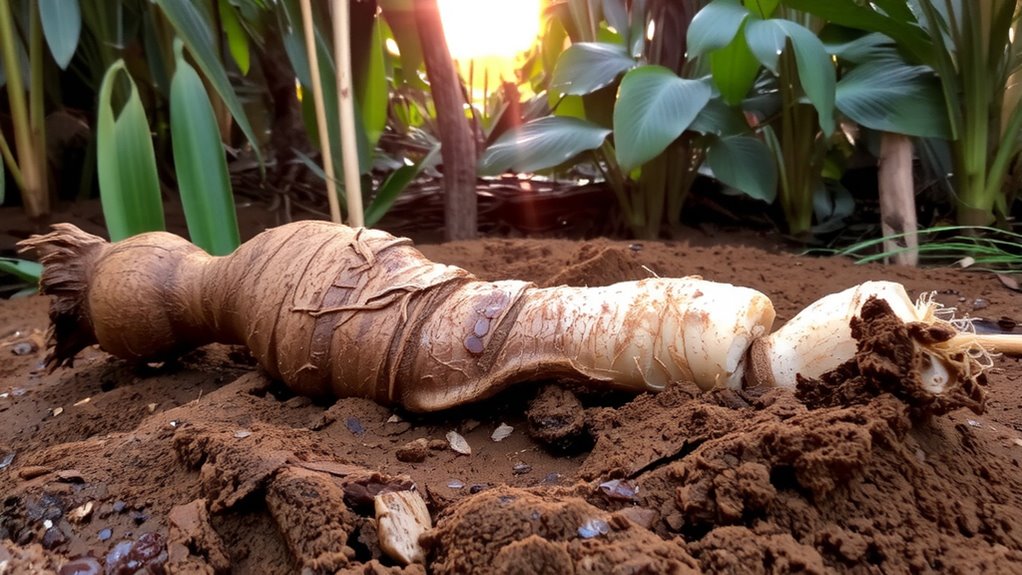 high calorie wetland root harvesting