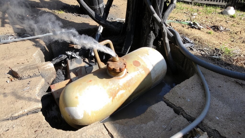 inspect damaged propane tanks