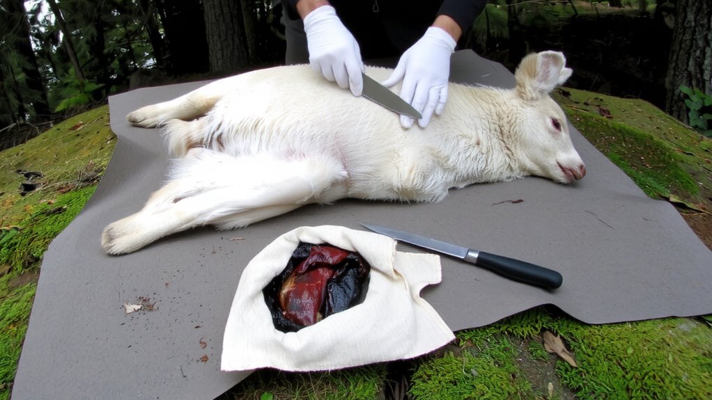keep meat clean during skinning