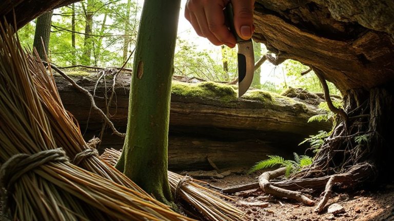 knife only survival shelter