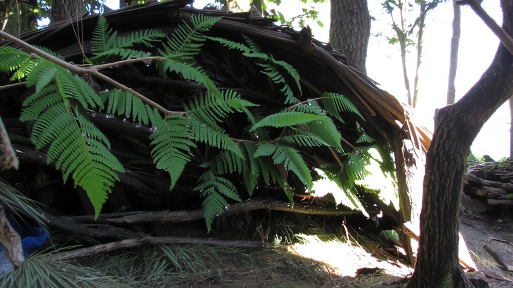 layer ferns and grass