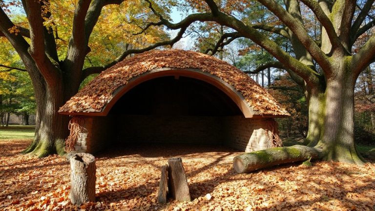 leaf lined forest shelter