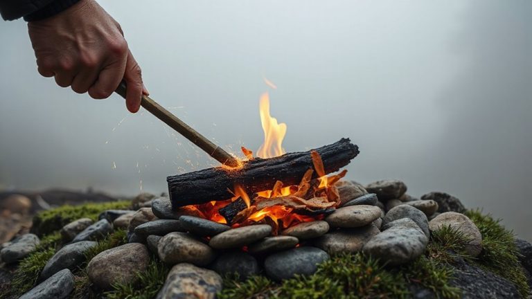 lighting fatwood in fog