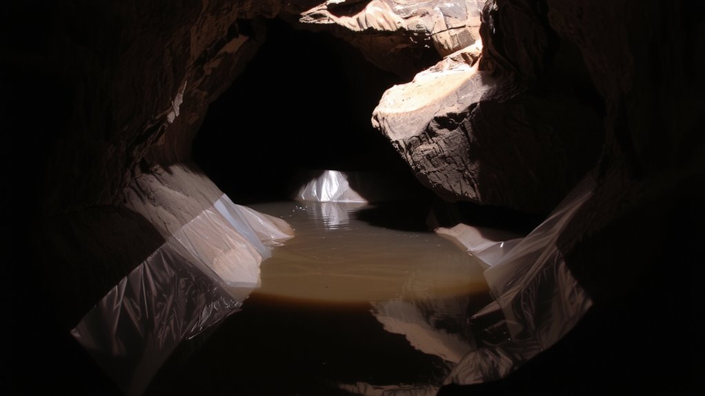 line chamber with clay or plastic