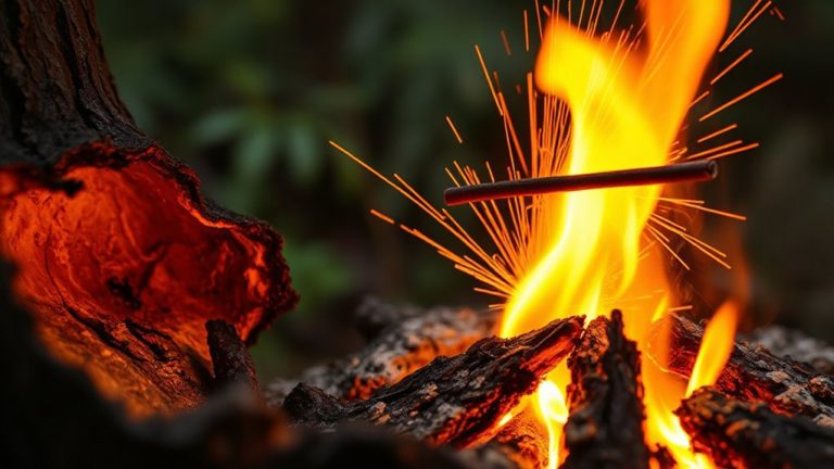 magnesium sparks ignite dry bark