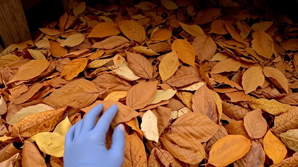 naturally protected shelter with deep leaf insulation
