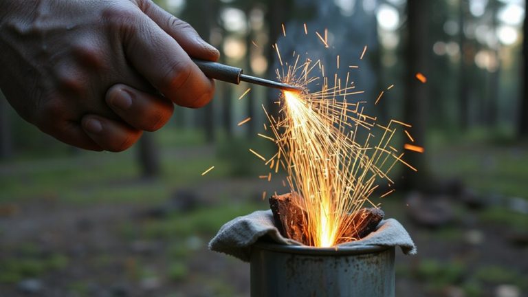 one handed fire steel use