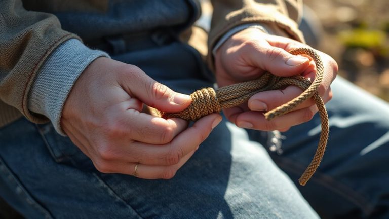 one handed knot tying practice
